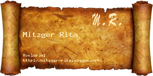 Mitzger Rita névjegykártya